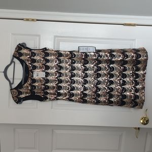 NWT Black sequin Macy's Flapper Dress, size 10